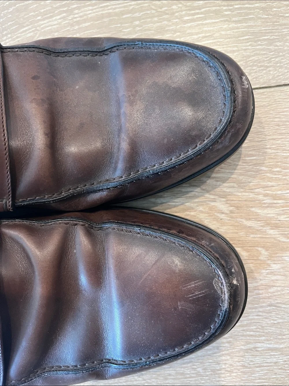 Gucci Brown Leather Horsebit Embossed Slip On Loafers Size 9 Men’s